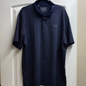 Under Armour Men's Dark Blue Striped Polo